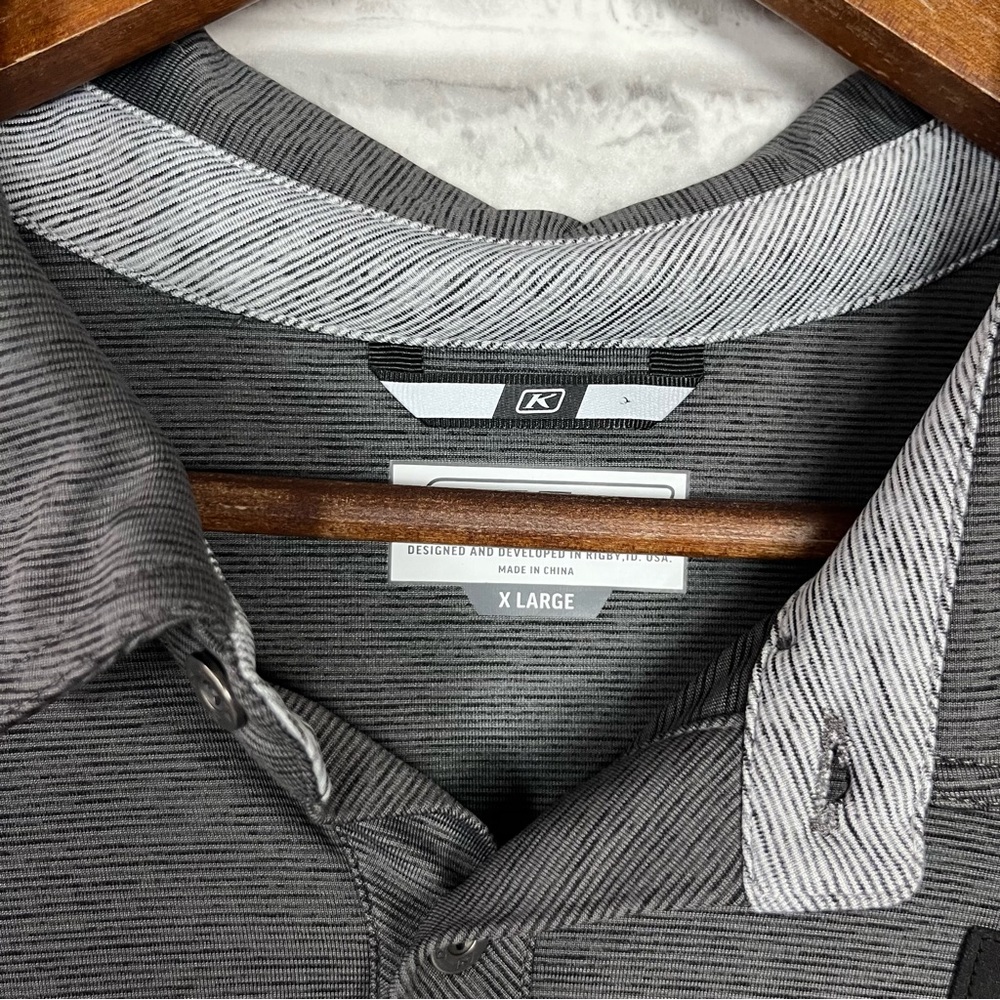Klim Men’s Heather Gray Polo Shirt - Picture 4 of 8